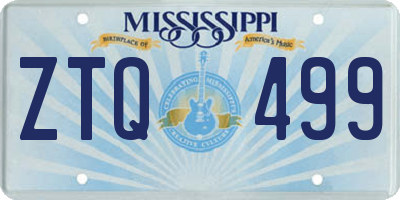 MS license plate ZTQ499