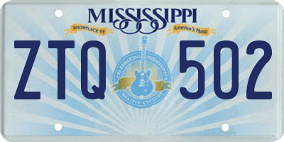MS license plate ZTQ502