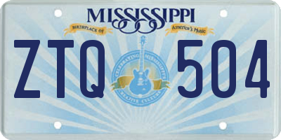 MS license plate ZTQ504