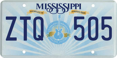MS license plate ZTQ505