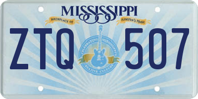 MS license plate ZTQ507