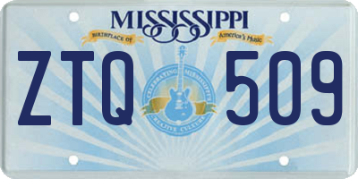 MS license plate ZTQ509