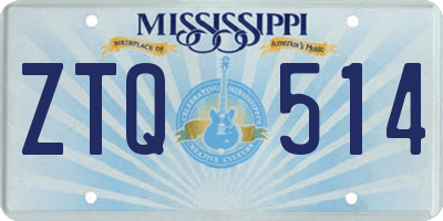 MS license plate ZTQ514