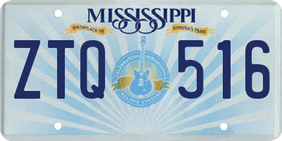 MS license plate ZTQ516
