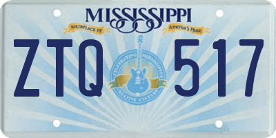 MS license plate ZTQ517