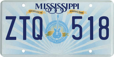 MS license plate ZTQ518
