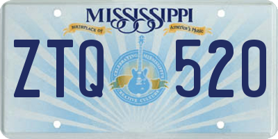 MS license plate ZTQ520