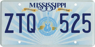 MS license plate ZTQ525