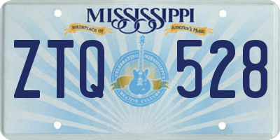 MS license plate ZTQ528
