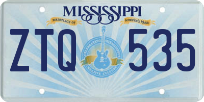 MS license plate ZTQ535