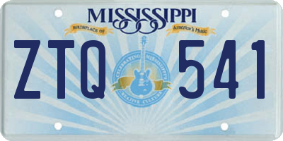 MS license plate ZTQ541
