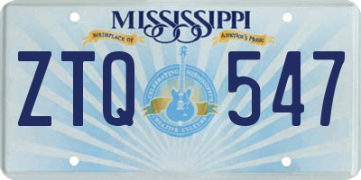 MS license plate ZTQ547