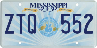 MS license plate ZTQ552