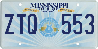 MS license plate ZTQ553