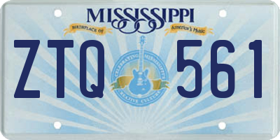 MS license plate ZTQ561