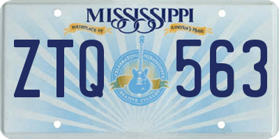 MS license plate ZTQ563