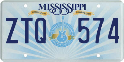 MS license plate ZTQ574