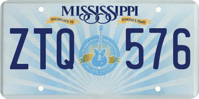 MS license plate ZTQ576