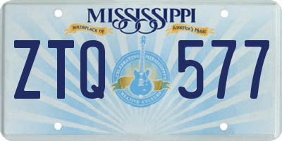 MS license plate ZTQ577