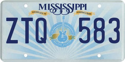 MS license plate ZTQ583