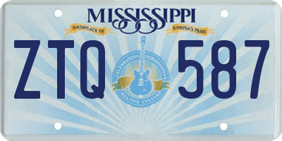 MS license plate ZTQ587
