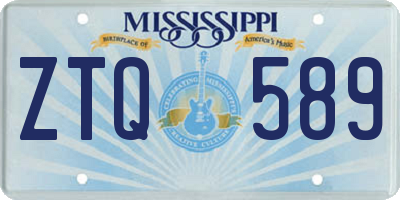 MS license plate ZTQ589