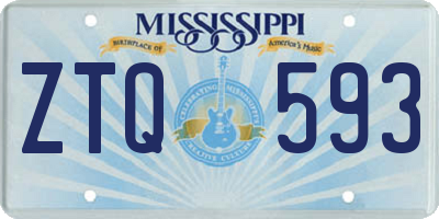 MS license plate ZTQ593