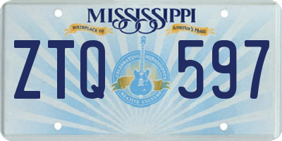 MS license plate ZTQ597