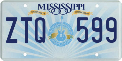 MS license plate ZTQ599