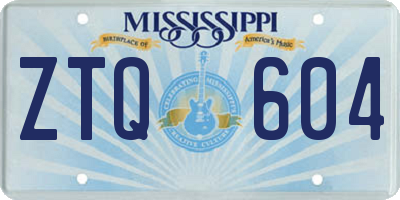 MS license plate ZTQ604