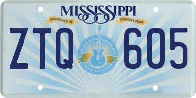 MS license plate ZTQ605
