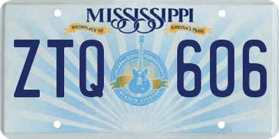 MS license plate ZTQ606