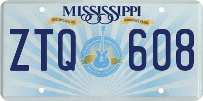 MS license plate ZTQ608