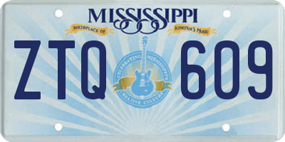 MS license plate ZTQ609