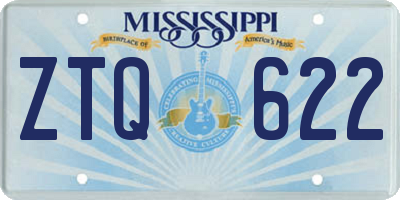 MS license plate ZTQ622