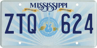 MS license plate ZTQ624
