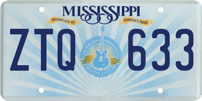 MS license plate ZTQ633