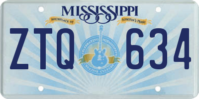 MS license plate ZTQ634