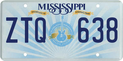 MS license plate ZTQ638