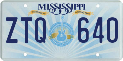 MS license plate ZTQ640