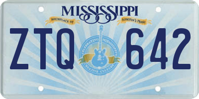 MS license plate ZTQ642