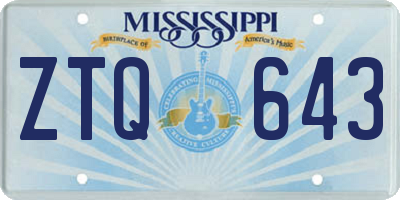 MS license plate ZTQ643