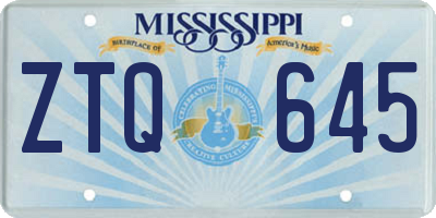 MS license plate ZTQ645