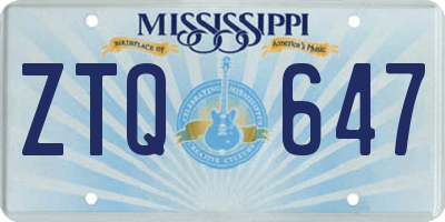 MS license plate ZTQ647
