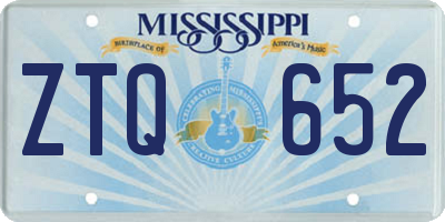 MS license plate ZTQ652