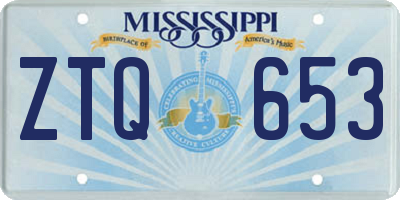 MS license plate ZTQ653