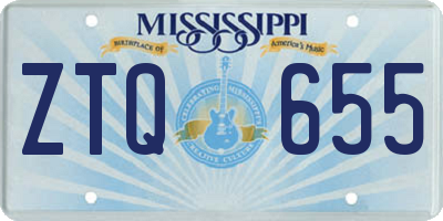 MS license plate ZTQ655