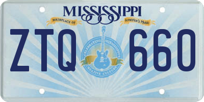 MS license plate ZTQ660