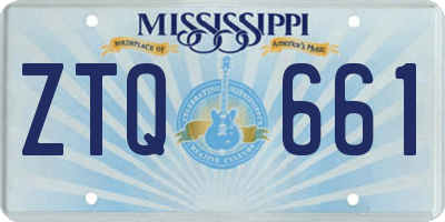 MS license plate ZTQ661