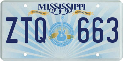 MS license plate ZTQ663